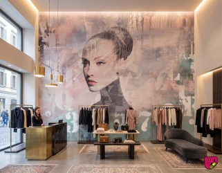 D-SESHAT | Carta da parati design nella parete di boutique